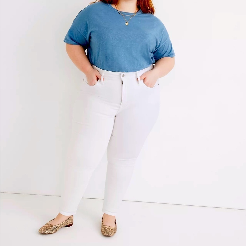 NWT Madewell Plus Size White High-Rise Skinny Jeans Size 36
